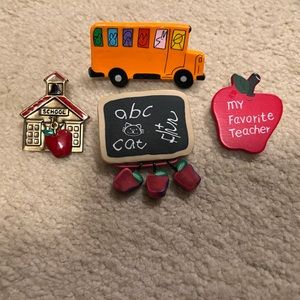 School teacher themed pins! All 4 in lot !